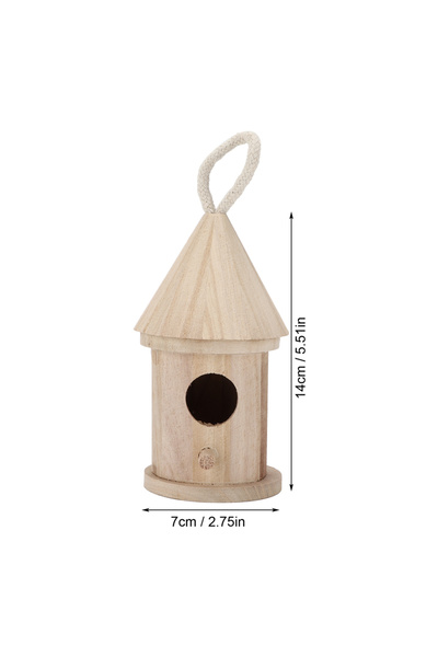 Choice As picture Small Hanging Bird House Wooden Round Bird Nest with Cotton...