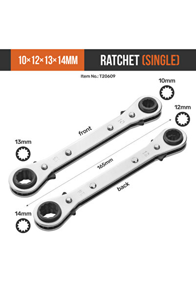 choice2 10x12x13x14MM Hi-Spec 4-in-1 Ratchet Wrench 4 Head Sizes Adjustable S...