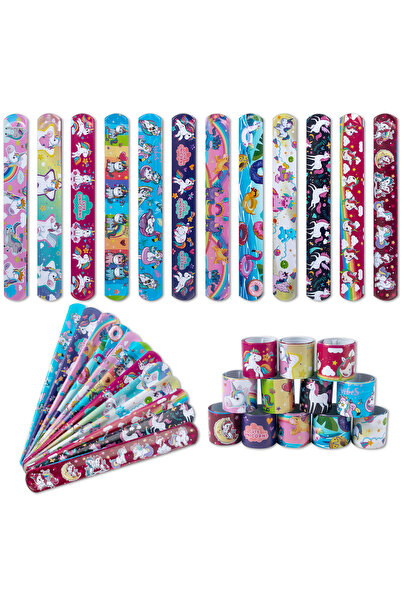 choice2 style D 10pcs Cartoon Slap Bracelets Unicorn Dinosaur Mermaid Pat Rin...