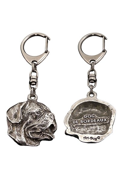 Art - Dog Dogue de Bordeaux, French Mastiff - Silver-plated key ring with dog...