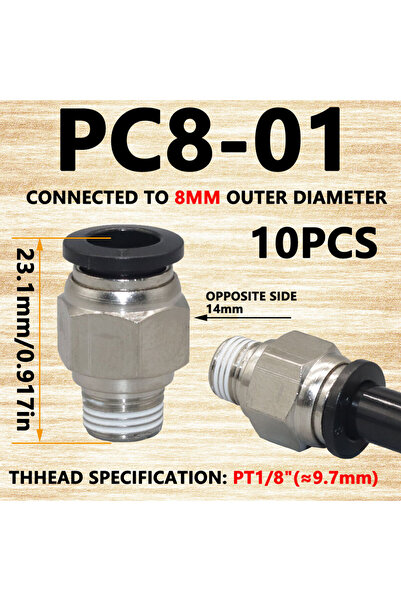 Choice4 PC8-01.10PCS 10PCS PC Pneumatic Air Connector Fitting PC 4mm 6mm 8mm1...