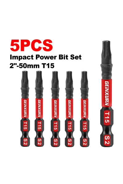 Choice4 5PCS Geinxurn 2 In.Torx Head Power Impact Tough Magnetic Power Bit Se...