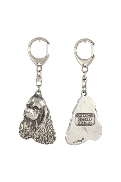 Art - Dog Clumber Spaniel - Breloc placat cu argint cu câine, decorațiune pen...