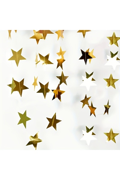 Choice 4M 36pcs 4M Golden Star Sequin Banner Set New Year Birthday Party Deco...