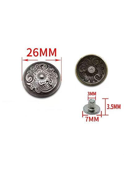 Choice3 26mm Silver 8-Piece Lotus-Pattern Rivets, Leather Art Accessories Riv...