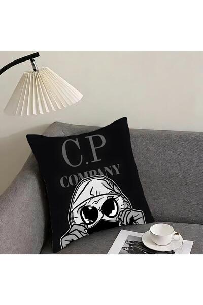 Choice غطاء وسادة بشعار شركة C-CP مقاس 60 × 60 سم باللون الأسود، غطاء وسادة م...