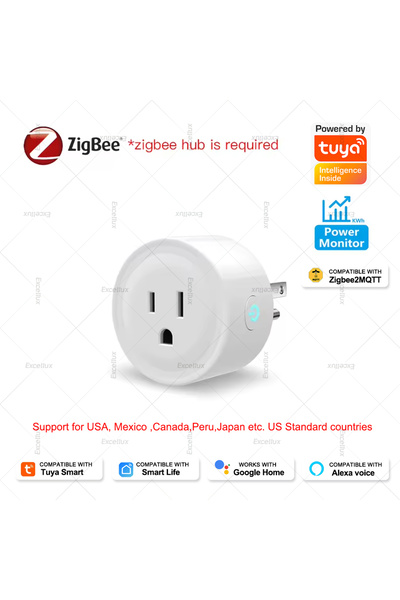 Choice US Zigbee Tuya 16A Smart Plug Zigbee Socket US Canada Mexico Peru Colo...