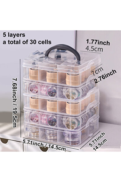 Choice1 5 layers-transparent Stackable covered storage containers, jewelry, a...