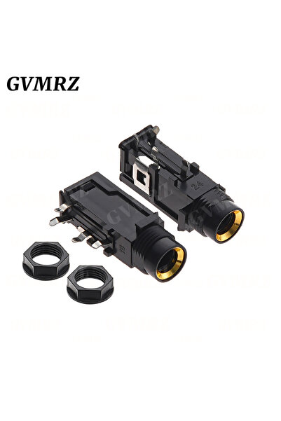 choice2 5Set Black nut 1 5PCS DIY 6.35mm / 6.5mm Jack Gold Plated 4P Stereo D...