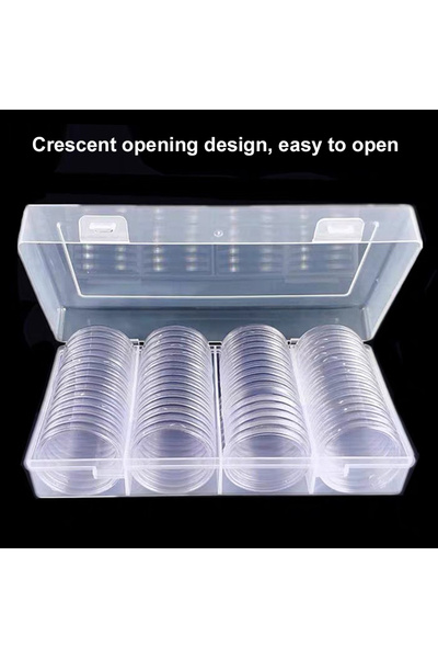 Choice transparent box 41mm Transparent 60 Coin Holder Round Coin Capsule Sto...