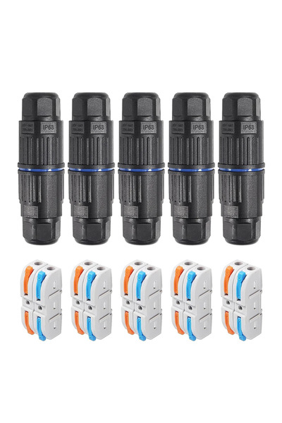 Choice 5PCS 2Pin 5pcs IP68 Waterproof Cable Connector Quick Connection KVSF-1...