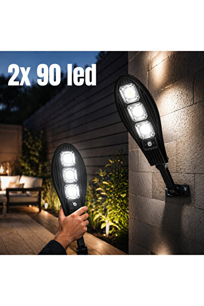 OEM Σετ 2 τεμαχίων Ηλιακό Φωτιστικό Δρόμου 90 LED (V18)