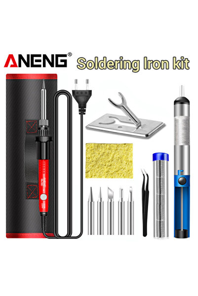 Choice4 مجموعة ANENG SL104 الحمراء الأوروبية المكونة من 12 قطعة، مكواة لحام ك...