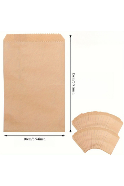 Choice1 25 pcs 10x15cm 25 pcs Natural Kraft Paper Bags, Food Grade Food Stora...