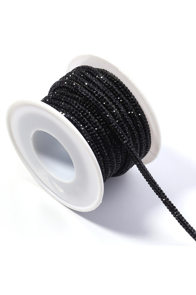 choice2 black 5 yards 4mm Rhinestone Rope Glitter Crystal Rhinestone Banding ...
