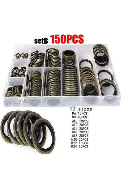 Choice 150PCS M6-M24 100/150pcs Bonded Seal Sealing Ring Assortment Kit Oil D...