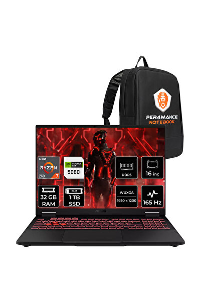ASUS TUF A16 Ryzen 7 260 32GB 1TB SSD RTX5060/8GB 16" WUXGA 165Hz FDOS Gaming...