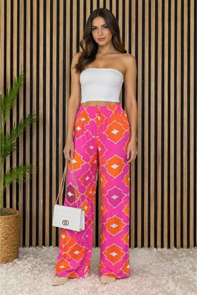 BALİS PİJAMA Women's Ethnic Patterned Woven High Waist Lace-Up Waist Stylish ...