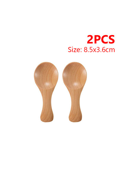 Choice5 Natural Wood-2pcs 4/2/1pcs Mini Wooden Spoons Kitchen Condiment Spoon...