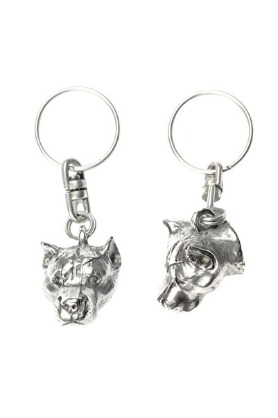 Art - Dog American Staffordshire Terrier - Pandantiv placat cu argint cu un c...