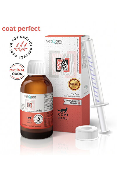 Vetqom Vetqo Feline Coat Perfect 60 ml (Kedi Tüy Dökülme Karşıtı, Parlaklık v...