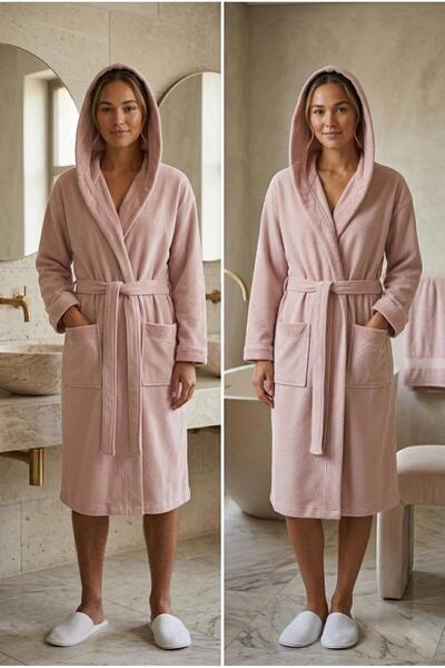 Loselya Μαλακό και άνετο πλεκτό μπουρνούζι Unisex με κουκούλα Lacost