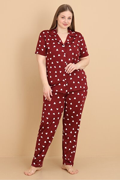 Wordex MRN 2853 Tiny Heart Milan Υφασμάτινο Σετ Πιτζάμες Γυναικείες με Κοντό ...