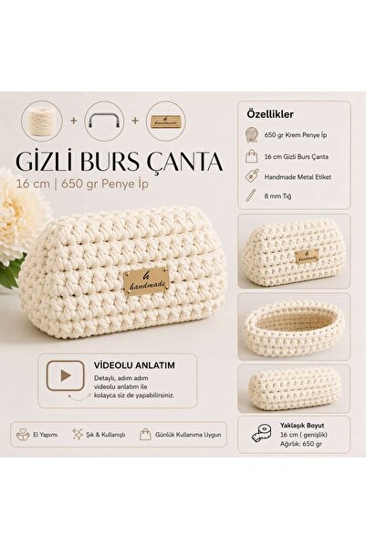 aurellen Secret Burs Bag Making Kit 16 cm Scholarship 650 Gr Combed Cotton St...