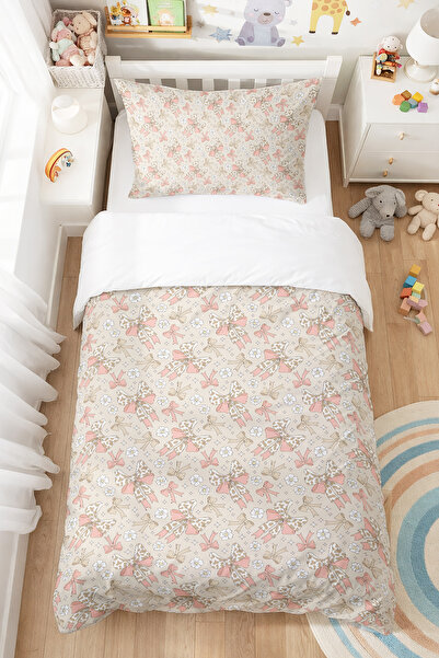 BelezaHome Leopar Kurdeleli Desenli Çocuk Nevresim Kılıfı 160x220 Pamuk Tek K...