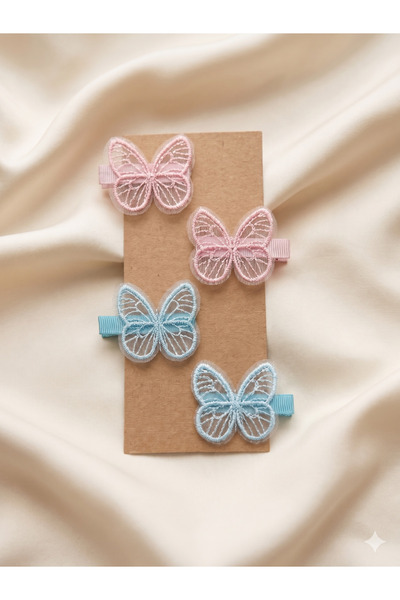 Jeevee Embroidered Girl's Buckle Set with Butterfly Figures - Luxurious Paste...