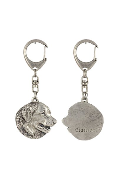 Art - Dog Leonberger - Breloc placat cu argint cu câine, decorațiune pentru g...