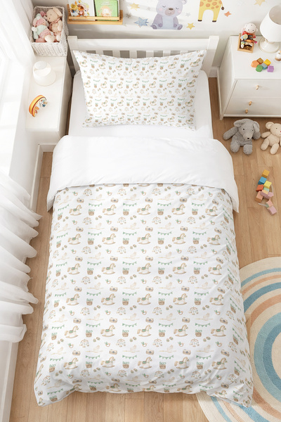 BelezaHome Atlı Karınca Desenli Çocuk Nevresim Kılıfı 160x220 Pamuk Tek Kişil...