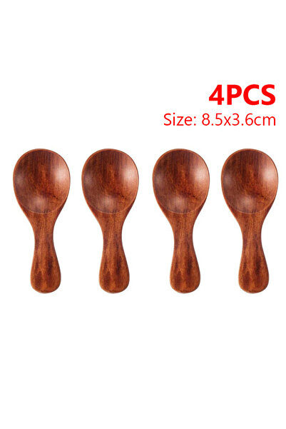 choice2 Brown-4pcs 4/2/1pcs Mini Wooden Spoons Kitchen Condiment Spoon Coffee...