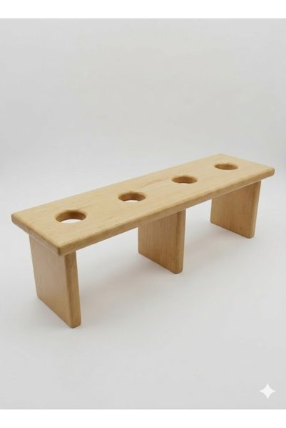 Generic Wooden Ice Cream Cone Holder, Holds 4 Cones