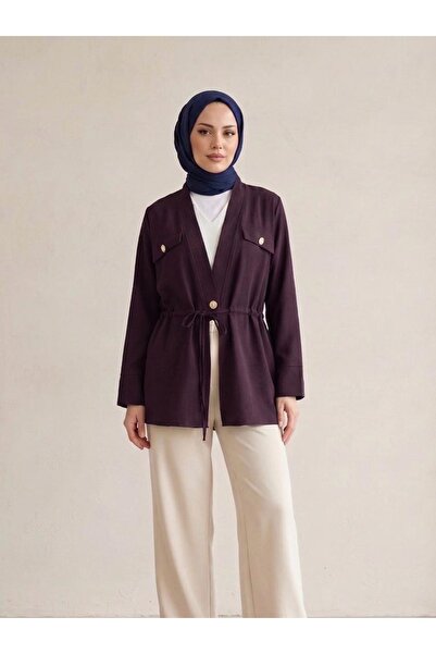 Naknaku Double-Capped Tunnel Detail Jacket-Burgundy