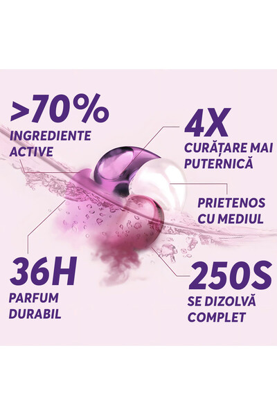 Regal Bliss Detergent de rufe capsule Regal Bliss, 4in1 pods pentru curatarea si protectia hainelor, 30 Spalari