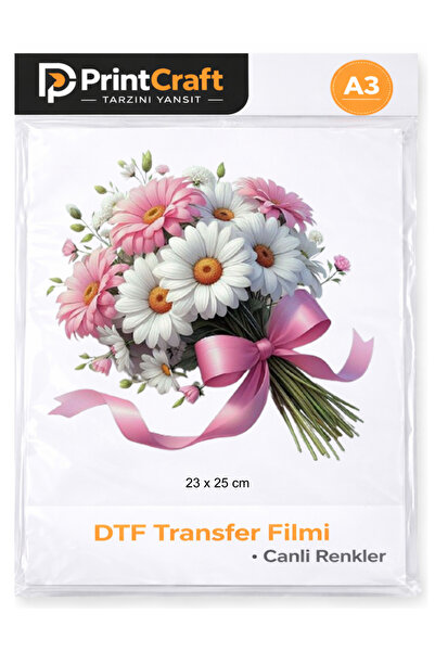 Palo Santo 23x25 cm Çiçek Demeti Modeli Ütü ile Yapışan DTF Transfer Baskı (A3)