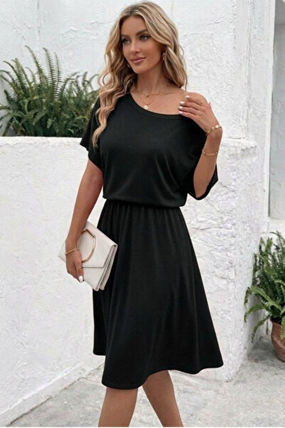 Modayakamoz Νέα σεζόν Γυναικείο κοντομάνικο φόρεμα μίντι από βισκόζη με ανοιχ...