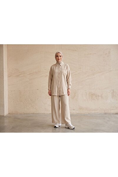 Foremia Pocket Detail Trouser Suit-Stone