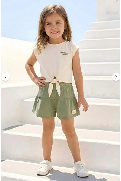 Zeyland Κοριτσίστικο πλεκτό σορτς με βολάν - Χακί 26391