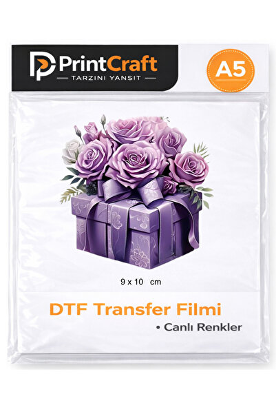 Palo Santo 9x10 cm Mor Hediye Paketi Modeli Ütü ile Yapışan DTF Transfer Bask...