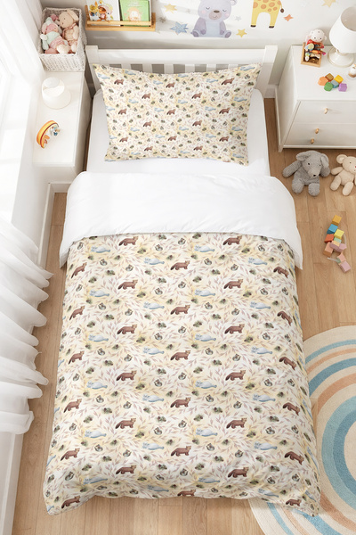 BelezaHome Fok Balık Desenli Çocuk Nevresim Kılıfı 160x220 Pamuk Tek Kişilik ...