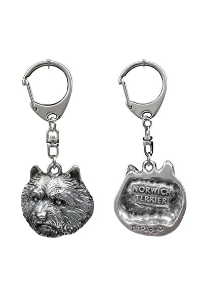 Art - Dog Norwich Terrier - Breloc placat cu argint cu câine, decorațiune pen...