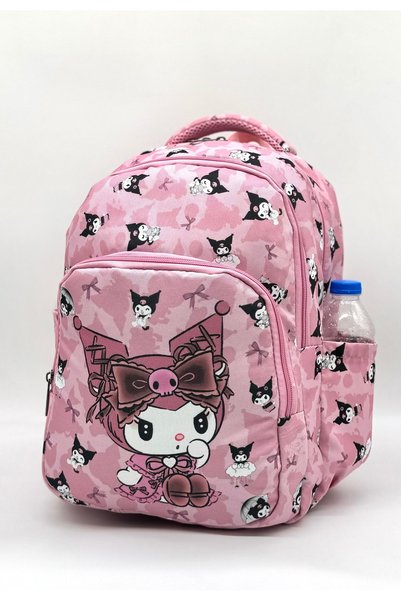 Harmela Primary School Bag Character Patterned 3-Piece Set Girls' Primary School Bag Powder