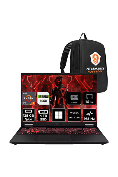 ASUS TUF A16 Ryzen 7 260 128GB 4TB SSD RTX5060/8GB 16" WUXGA 165Hz W11P Gamin...
