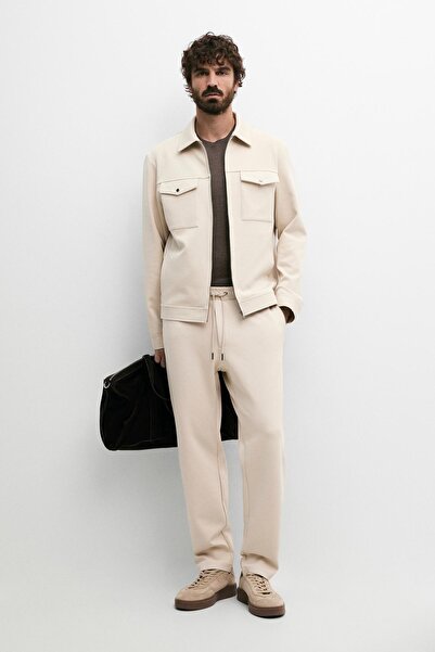 Massimo Dutti Pamuk karışımlı jogger fit pantolon total look