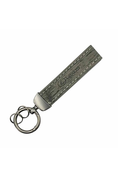 Lexus Leather Car Keychain Carbon Fiber Strap Metal Ring 360° Swivel Key Hold...