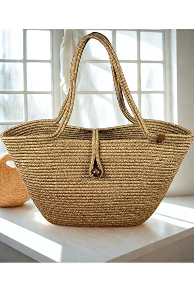 SURENO Ψάθινη τσάντα παραλίας από γιούτα, Ψάθινη τσάντα, Τσάντα από γιούτα, Γ...