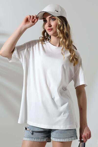 ModaPlaza Γυναικείο μπλουζάκι με κοντό μανίκι και λαιμόκοψη 21752