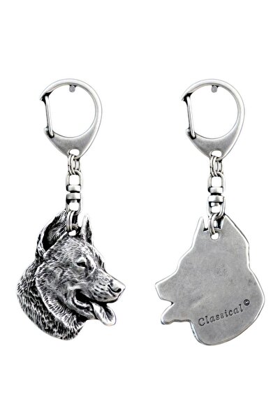 Art - Dog Berger de Beauce, Beauceron - Breloc placat cu argint cu câine, dec...